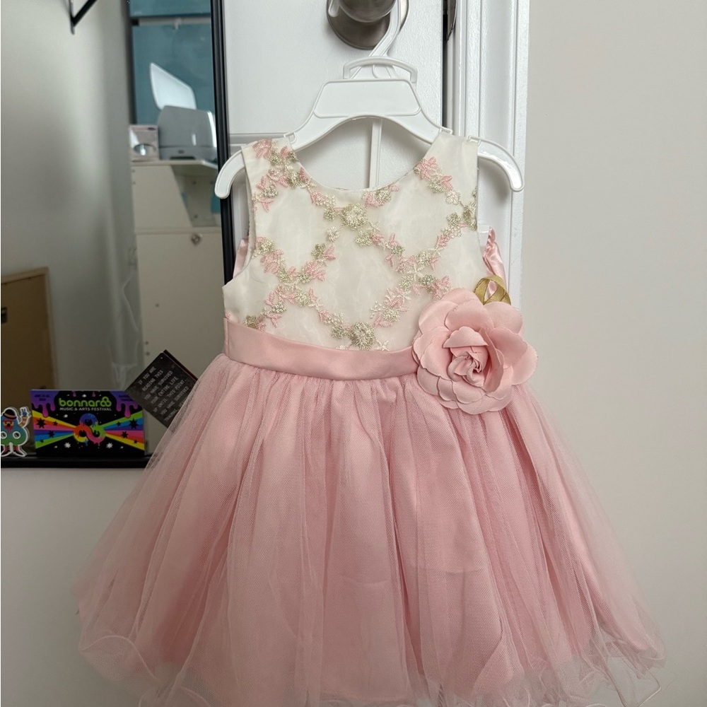 Rare Editions Pink Floral Tulle Dress
